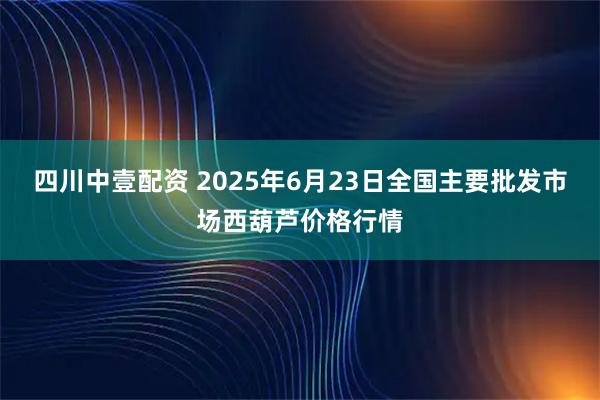 四川中壹配资 2025年6月23日全国主要批发市场西葫芦价格行情